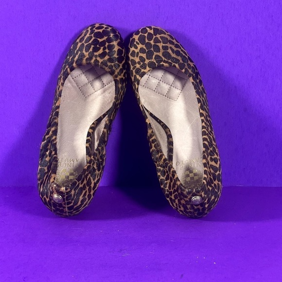 Vince Camuto Women's Elmay Leopard Print Calf Fur Wedge Heel Shoe Size‎ 7 - Picture 5 of 8